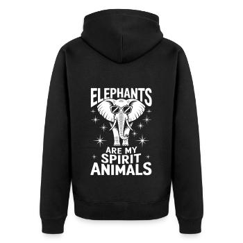 Elephant Saying Africa Funny Elephant Gift - Unisex Premium Organic Zip Hoodie - black - Back - Nico (187cm)