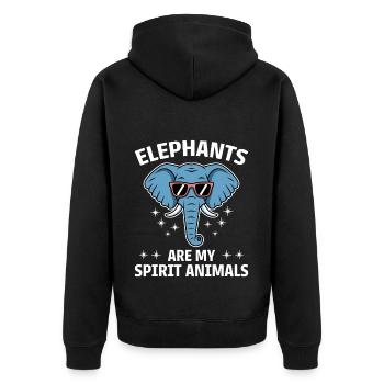 Elephant Saying Africa Funny Elephant Gift - Unisex Premium Organic Zip Hoodie - black - Back - Nico (187cm)