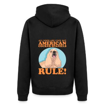 Cocker américain épagneul chien cadeaux - Veste à capuche bio Premium Unisexe - noir - Dos - Nico (187cm)