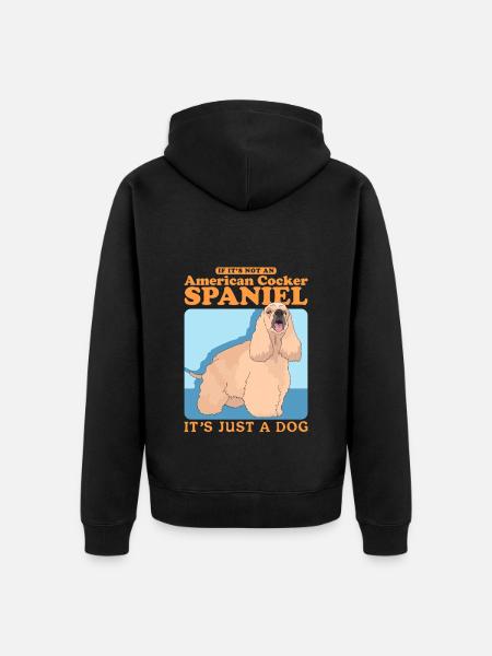 American Cocker Spaniel Dog Gift - Unisex Premium Organic Zip Hoodie - black