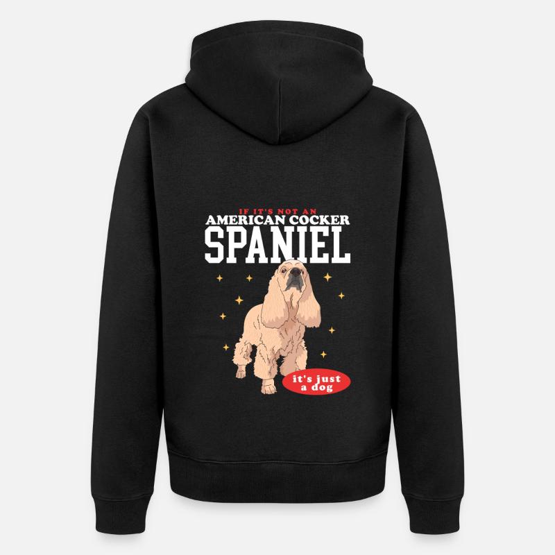 Cocker américain épagneul chien cadeaux - Veste à capuche bio Premium Unisexe - noir