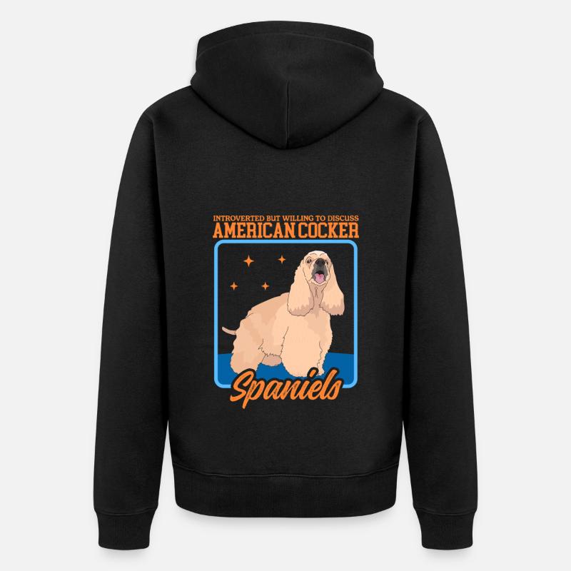 Cocker américain Spaniel cadeau - Veste à capuche bio Premium Unisexe - noir