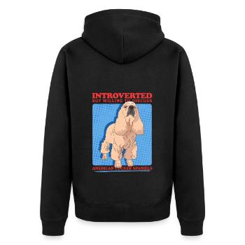 Cadeaux Cocker Spaniel Américain - Veste à capuche bio Premium Unisexe - noir - Dos - Nico (187cm)