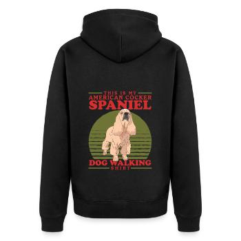 Cocker américain Spaniel Cadeau drôle - Veste à capuche bio Premium Unisexe - noir - Dos - Nico (187cm)