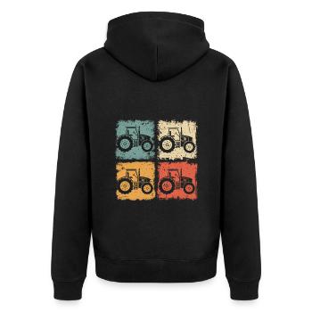 Tractor Driving For The Farmer Farmer Farm - Unisex Premium Organic Zip Hoodie - black - Back - Nico (187cm)