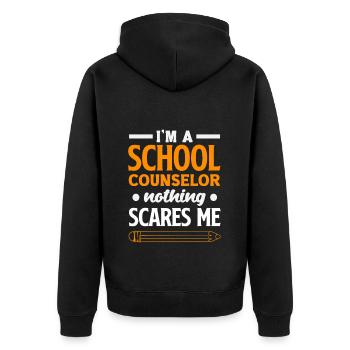 Je suis conseillère scolaire, rien ne me choque - Veste à capuche bio Premium Unisexe - noir - Dos - Nico (187cm)