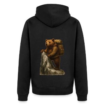 Randonnée avec les grizzlis - Veste à capuche bio Premium Unisexe - noir - Dos - Nico (187cm)