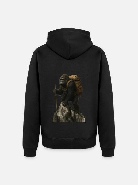 Gorilla Hiking - Unisex Premium Organic Zip Hoodie - black