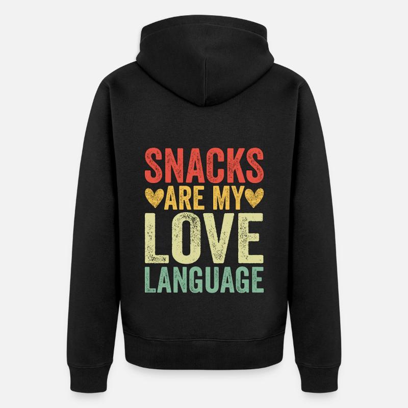Snacks Are My Love Language - Unisex Premium Bio Zip Hoodie - Schwarz