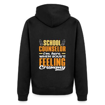 Des conseillers scolaires sont là pour vous lorsque les choses se compliquent - Veste à capuche bio Premium Unisexe - noir - Dos - Nico (187cm)