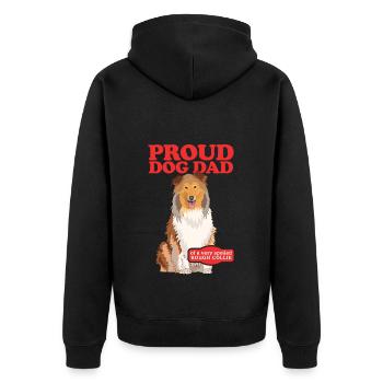 Collie Dad Longhair Collie Rough Collies Cadeau - Veste à capuche bio Premium Unisexe - noir - Dos - Nico (187cm)