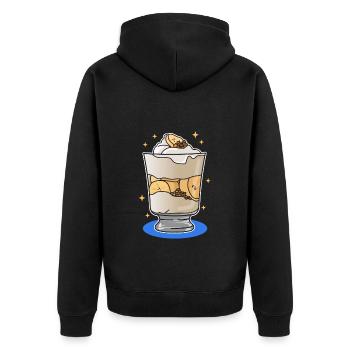 Bananenpudding Bananen Pudding Geschenke - Unisex Premium Bio Zip Hoodie - Schwarz - Hinten - Nico (187cm)