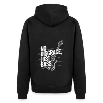 Nur Bass, keine Schande – weiß - Unisex Premium Bio Zip Hoodie - Schwarz - Hinten - Nico (187cm)