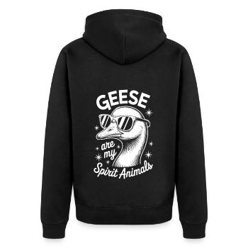 Gans Spruch Gänse Lustiges Gans Geschenk - Unisex Premium Bio Zip Hoodie - Schwarz - Hinten - Nico (187cm)