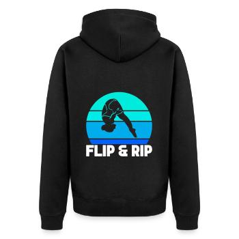 Diving diving board - Unisex Premium Organic Zip Hoodie - black - Back - Nico (187cm)