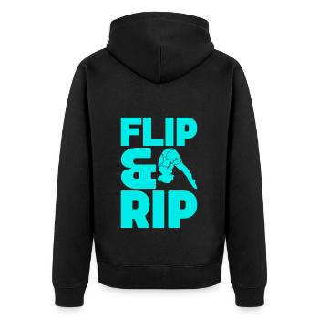 Kunstspringen Turmspringer Sprungbrett - Unisex Premium Bio Zip Hoodie - Schwarz - Hinten - Nico (187cm)
