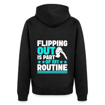 Diving diving board - Unisex Premium Organic Zip Hoodie - black - Back - Nico (187cm)