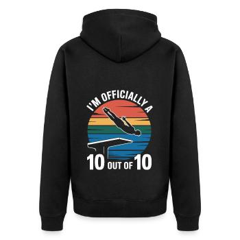 Diving diving board - Unisex Premium Organic Zip Hoodie - black - Back - Nico (187cm)