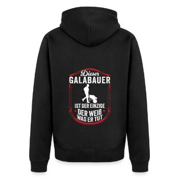 Le jardinier paysagiste sait - Veste à capuche bio Premium Unisexe - noir - Dos - Nico (187cm)
