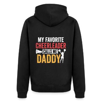 My Favorite Cheerleader Calls Me Daddy - Unisex Premium Organic Zip Hoodie - black - Back - Nico (187cm)