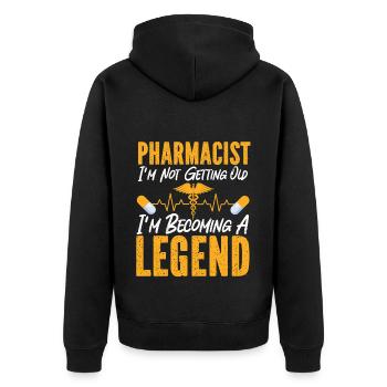 Pharmacy Tech Technician - Unisex Premium Organic Zip Hoodie - black - Back - Nico (187cm)
