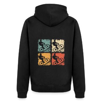 Mountain Bike MTB Uphill Bike Cycling Fun - Unisex Premium Organic Zip Hoodie - black - Back - Nico (187cm)