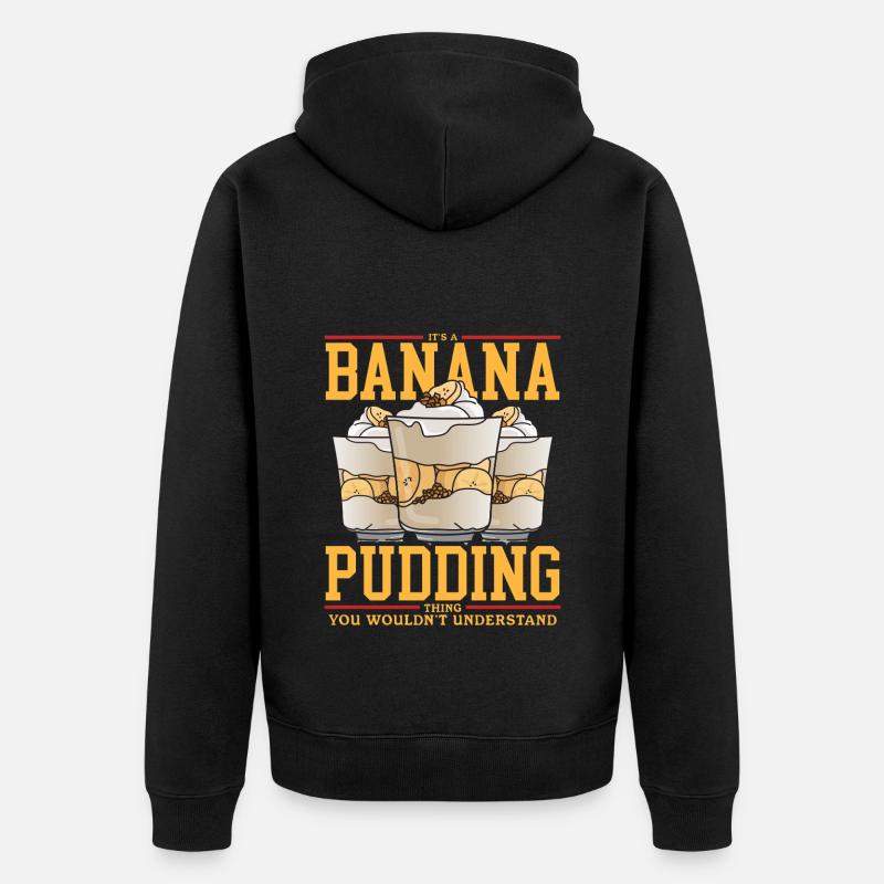 Bananenpudding Bananen-Pudding Geschenk - Unisex Premium Bio Zip Hoodie - Schwarz