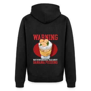 Bananenpudding Bananen Pudding Geschenk - Unisex Premium Bio Zip Hoodie - Schwarz - Hinten - Nico (187cm)