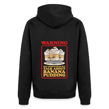 Bananenpudding Bananen Pudding Geschenke - Unisex Premium Bio Zip Hoodie - Schwarz - Hinten - Nico (187cm)