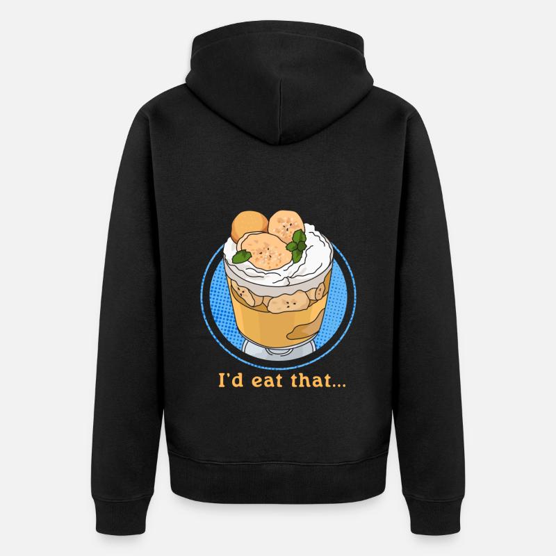 Bananen Pudding Bananenpudding Geschenk - Unisex Premium Bio Zip Hoodie - Schwarz