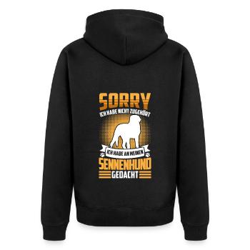 Sennenhund nicht gehört Schweizer Sennenhund - Unisex Premium Bio Zip Hoodie - Schwarz - Hinten - Nico (187cm)
