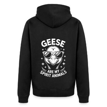 Gans Spruch Gänse Lustiges Gans Geschenk - Unisex Premium Bio Zip Hoodie - Schwarz - Hinten - Nico (187cm)