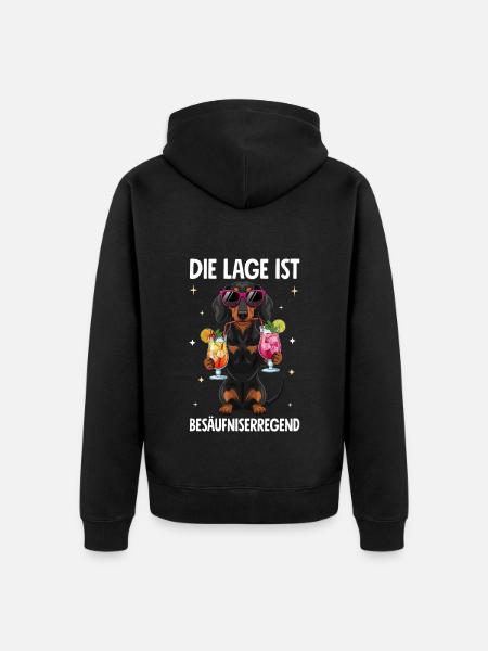 Die Lage Ist Besäufniserregend - Unisex Premium Bio Zip Hoodie - Schwarz