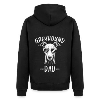Greyhound Spruch Windhund Papa Greyhound Geschenk - Unisex Premium Bio Zip Hoodie - Schwarz - Hinten - Nico (187cm)