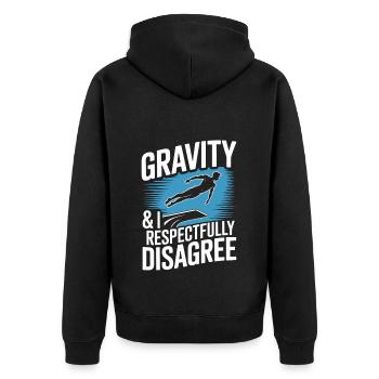 Diving diving board - Unisex Premium Organic Zip Hoodie - black - Back - Nico (187cm)
