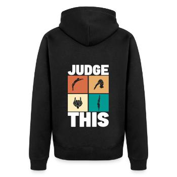 Kunstspringen Turmspringer Sprungbrett - Unisex Premium Bio Zip Hoodie - Schwarz - Hinten - Nico (187cm)