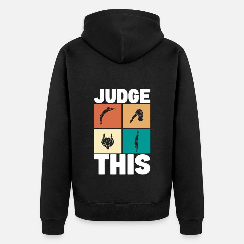 Kunstspringen Turmspringer Sprungbrett - Unisex Premium Bio Zip Hoodie - Schwarz