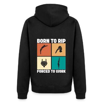 Kunstspringen Turmspringer Sprungbrett - Unisex Premium Bio Zip Hoodie - Schwarz - Hinten - Nico (187cm)