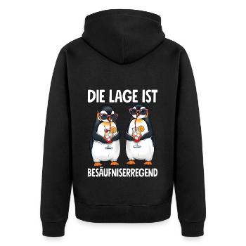 Die Lage Ist Besäufniserregend - Unisex Premium Bio Zip Hoodie - Schwarz - Hinten - Nico (187cm)