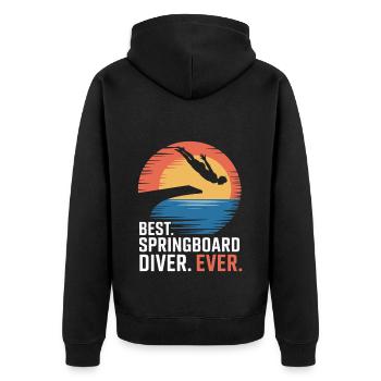 Diving diving board - Unisex Premium Organic Zip Hoodie - black - Back - Nico (187cm)