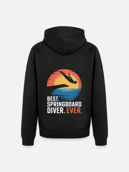 Diving diving board - Unisex Premium Organic Zip Hoodie - black