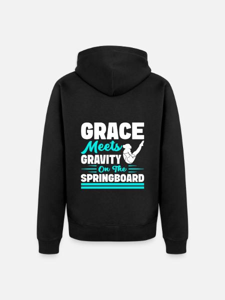 Diving diving board - Unisex Premium Organic Zip Hoodie - black