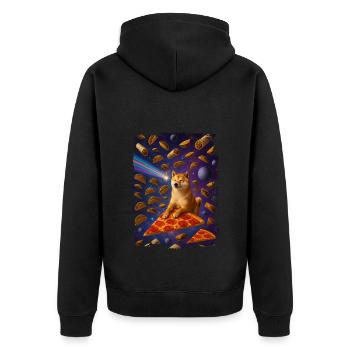 Shiba Inu - Unisex Premium Bio Zip Hoodie - Schwarz - Hinten - Nico (187cm)