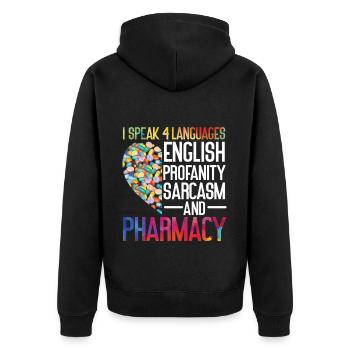 Technicien en pharmacie - Veste à capuche bio Premium Unisexe - noir - Dos - Nico (187cm)