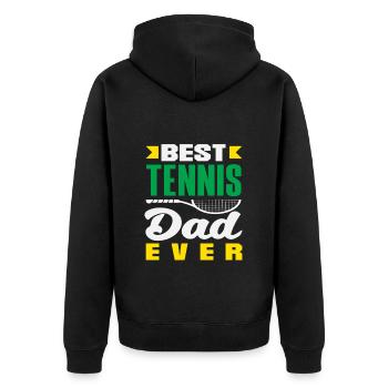 Bester Tennis Papa Spieler Ever - Unisex Premium Bio Zip Hoodie - Schwarz - Hinten - Nico (187cm)