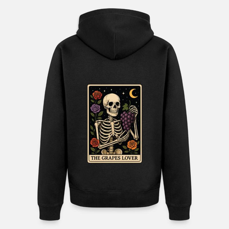 Tarot au raisin - Veste à capuche bio Premium Unisexe - noir