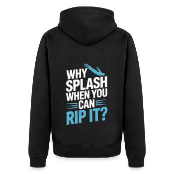 Kunstspringen Turmspringer Sprungbrett - Unisex Premium Bio Zip Hoodie - Schwarz - Hinten - Nico (187cm)