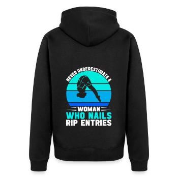 Diving diving board - Unisex Premium Organic Zip Hoodie - black - Back - Nico (187cm)