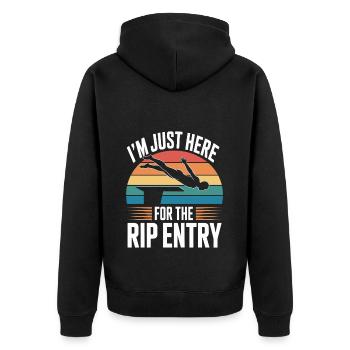 Kunstspringen Turmspringer Sprungbrett - Unisex Premium Bio Zip Hoodie - Schwarz - Hinten - Nico (187cm)