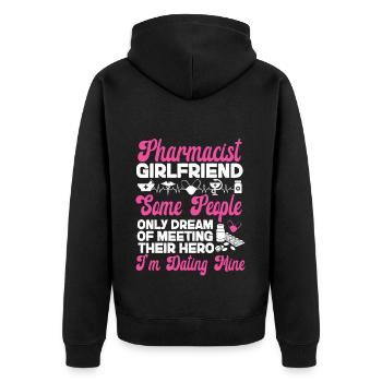 Pharmacy Tech Technician - Unisex Premium Organic Zip Hoodie - black - Back - Nico (187cm)